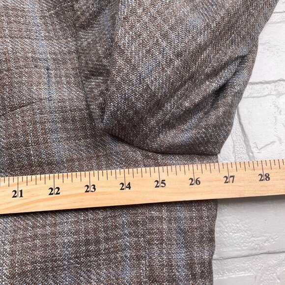 Joseph Abboud Blazer Men 52R Brown Blue Plaid Heritage E Thomas Wool Silk Jacket - Picture 9 of 13